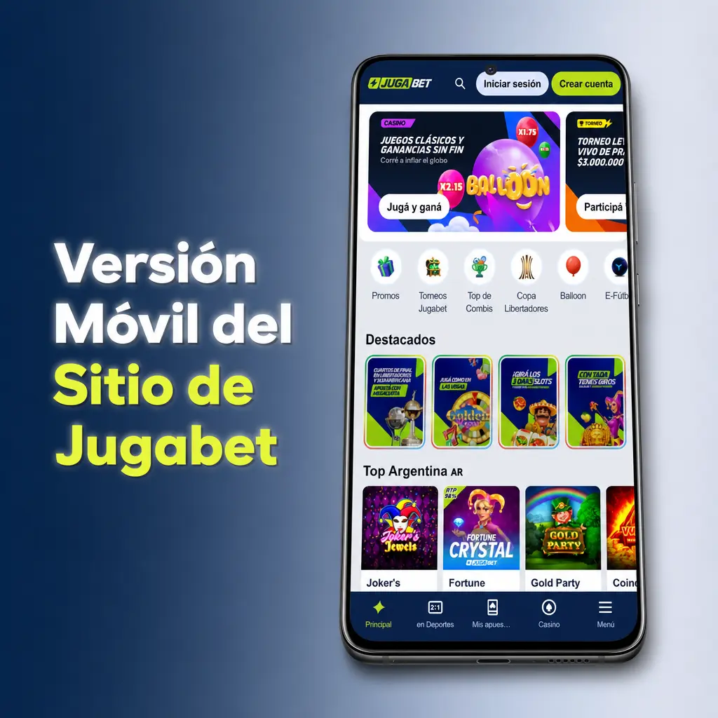 Versión Móvil del Sitio de Jugabet